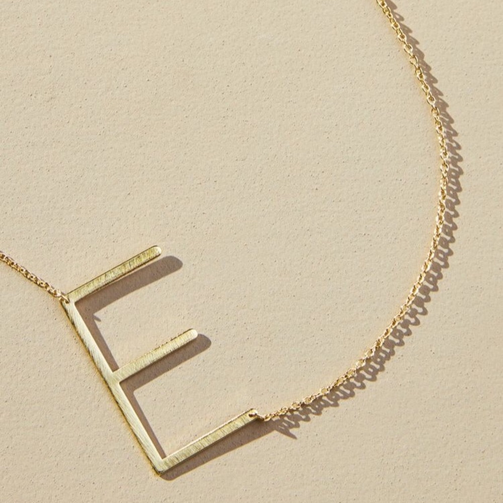 Anthropologie Monogram Necklace “E”
